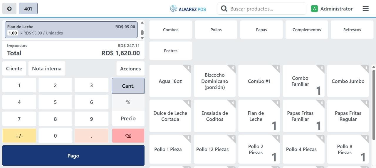 Caja con una orden en curso